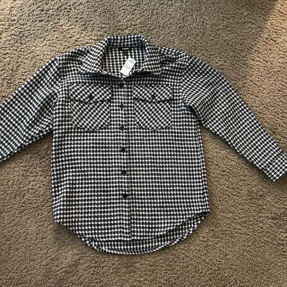 Express houndstooth shacket